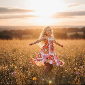 Mini Boden Floral Girls Dress